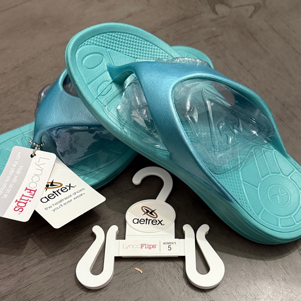 Aetrex Women's Teal Slide Sandals